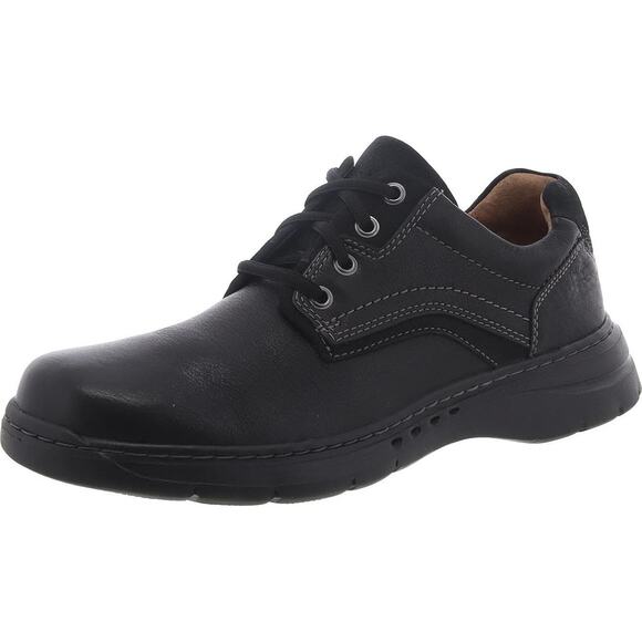 NWT  Clarks Un Brawley Pace Black Tumbled Leather 8.5 D (M) - Picture 1 of 2
